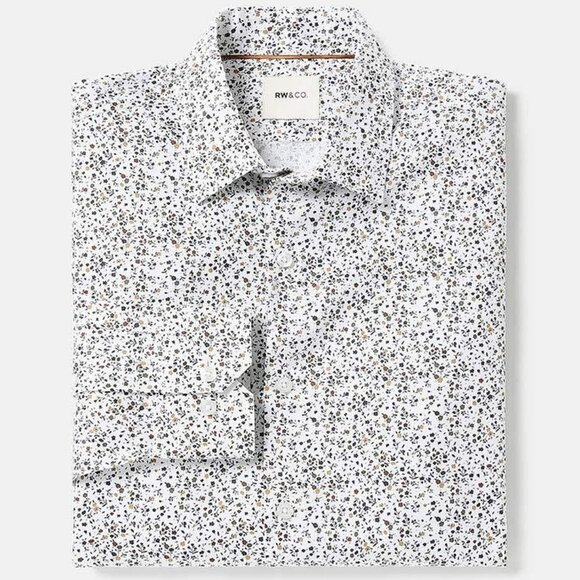 NWT Slim-Fit Dress Shirt with Floral Pattern - Picture 1 of 4